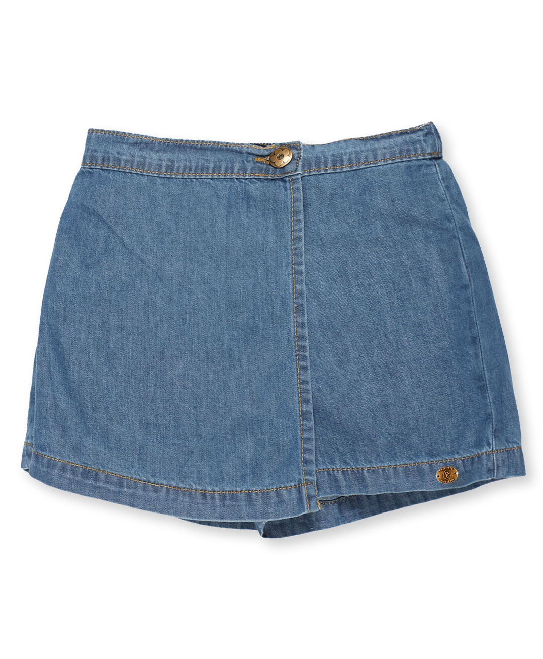 Kiddopanti Solid Denim Skort - Light Blue-picture-20