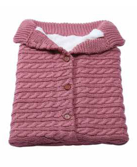 Thread Fairy Knit Wool Warm Swaddle Blanket Sleeping Bag- Pink-picture-15