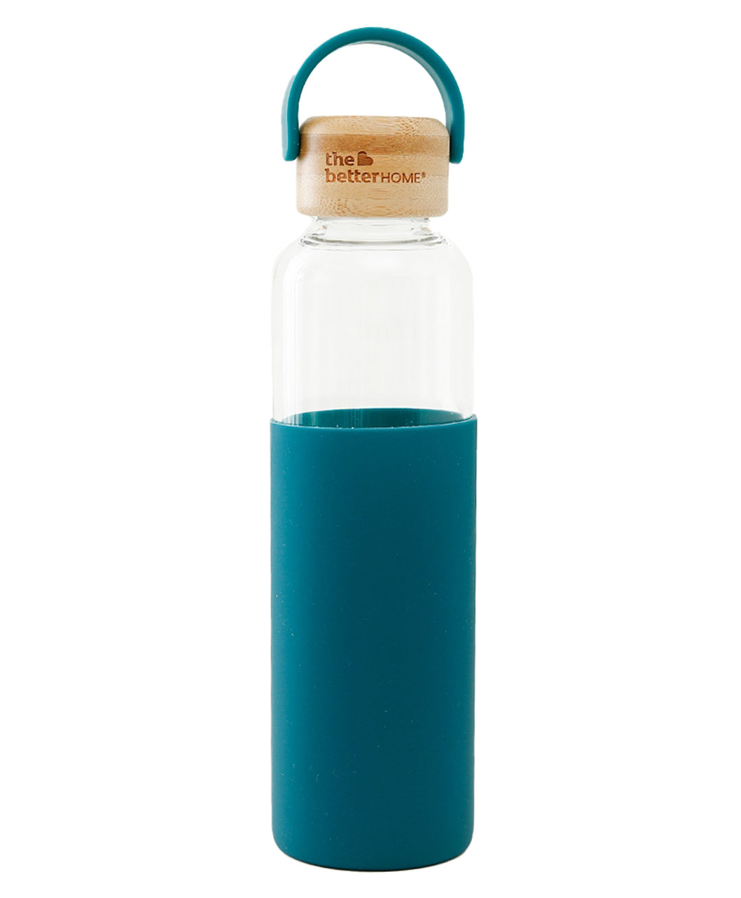 The Better Home Borosilicate Glass Water Bottle Half Sleeve & Bamboo Lid Aqua - 500 ml-picture-17