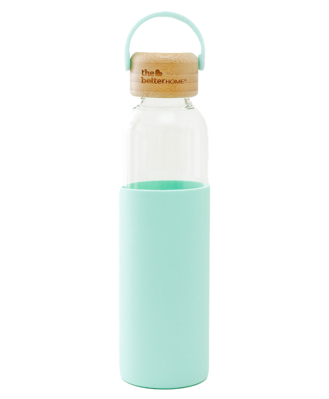 The Better Home  Borosilicate Glass Water Bottle Half Sleeve & Bamboo Lid Green - 500 ml-picture-24