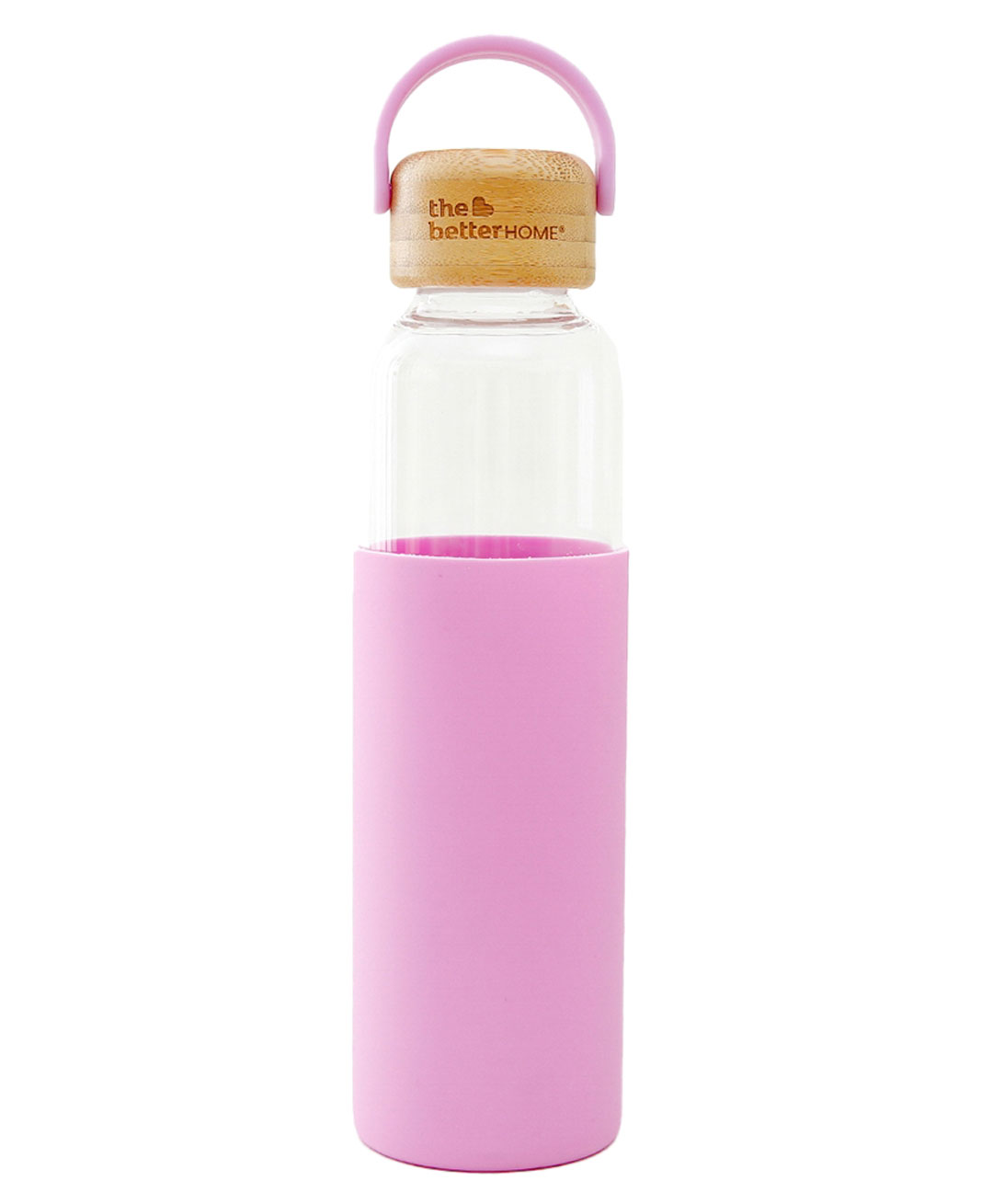 The Better Home Borosilicate Glass Water Bottle Half Sleeve & Bamboo Lid Pink - 500ml-picture-20