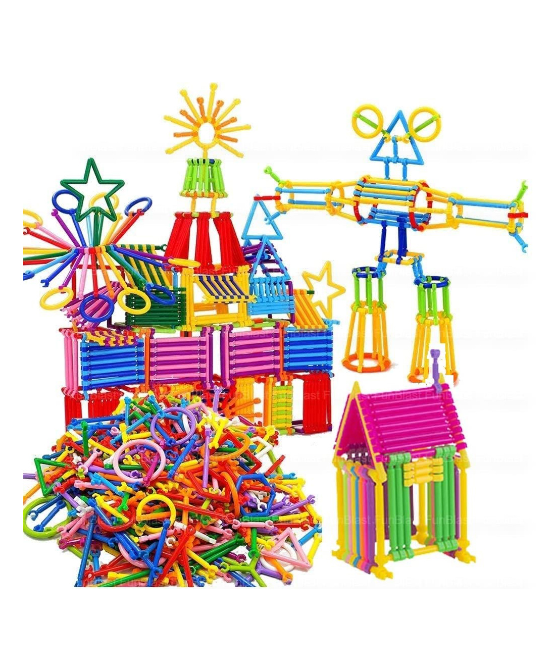 FunBlast Stick Link Building Blocks Multicolor  200 Pieces-image-22