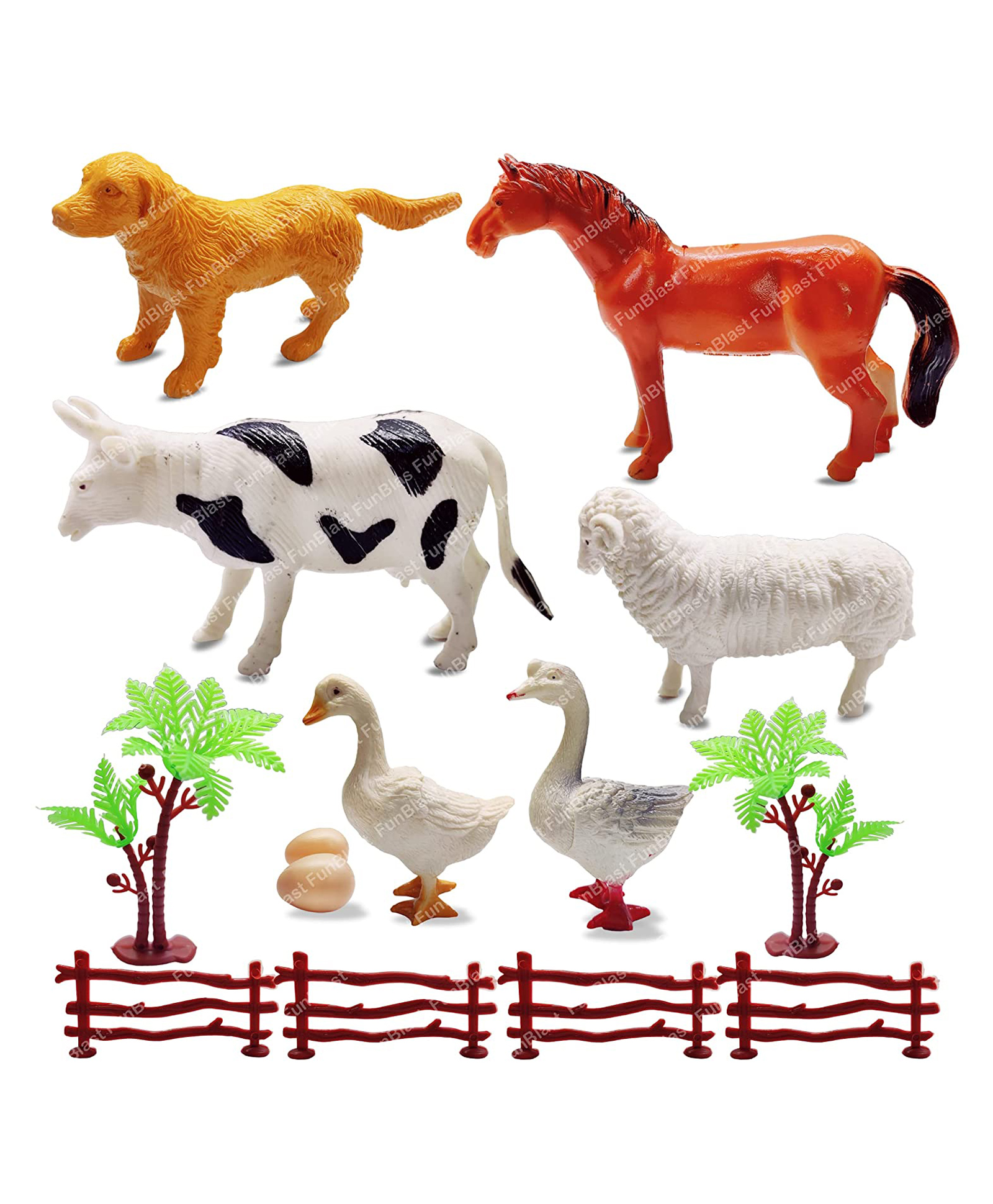 FunBlast Realistic Animal Figure Toy Farm Animals Set of 6 - Multicolour-image-19