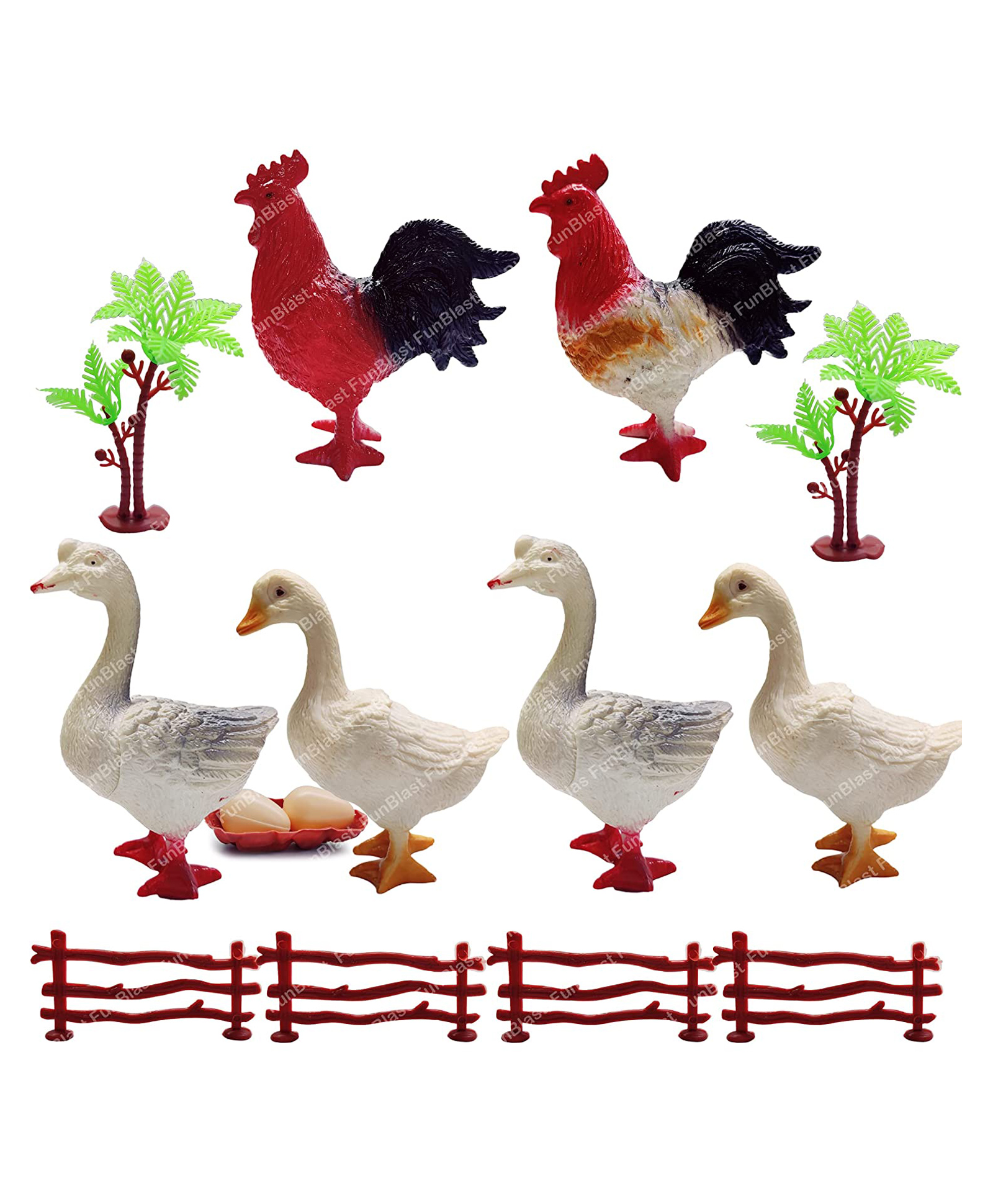 FunBlast Realistic Farm Birds Figure Toy Set Pack of 6 - Multicolor-image-40