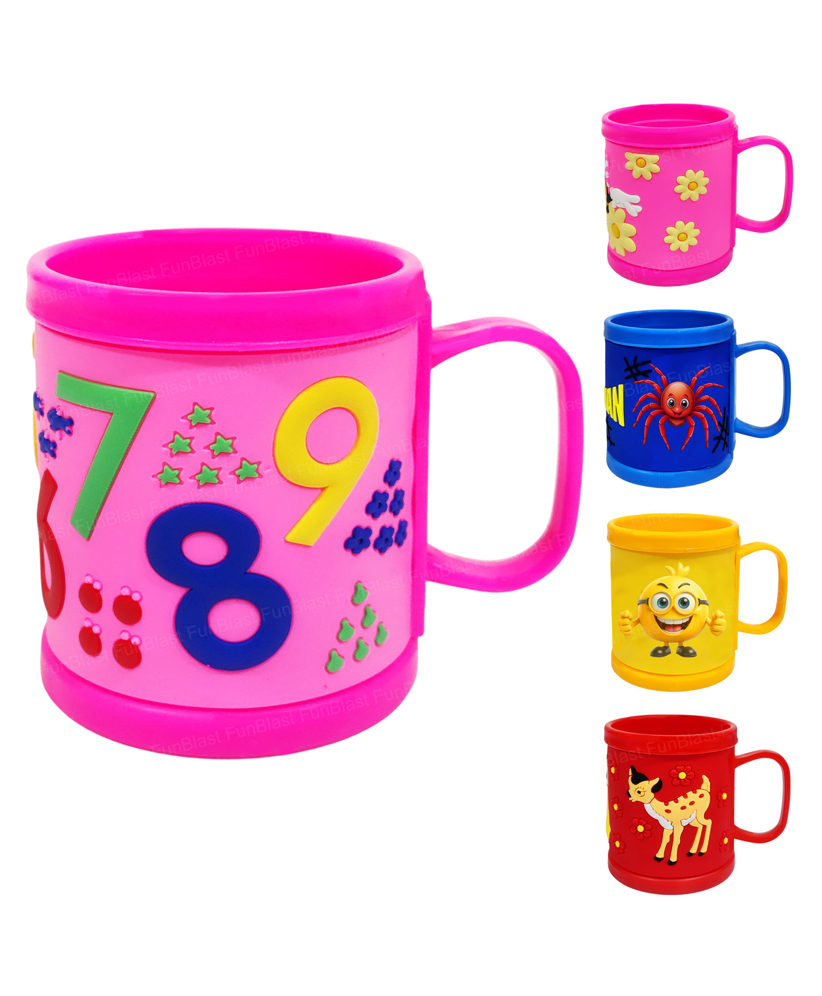 FunBlast Cartoon Print Embossed Milk Mug - 350ml (Random Color and Design)-image-17