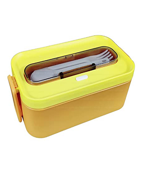 FunBlast Lunch Box with Spoon and Fork  Yellow-picture-19