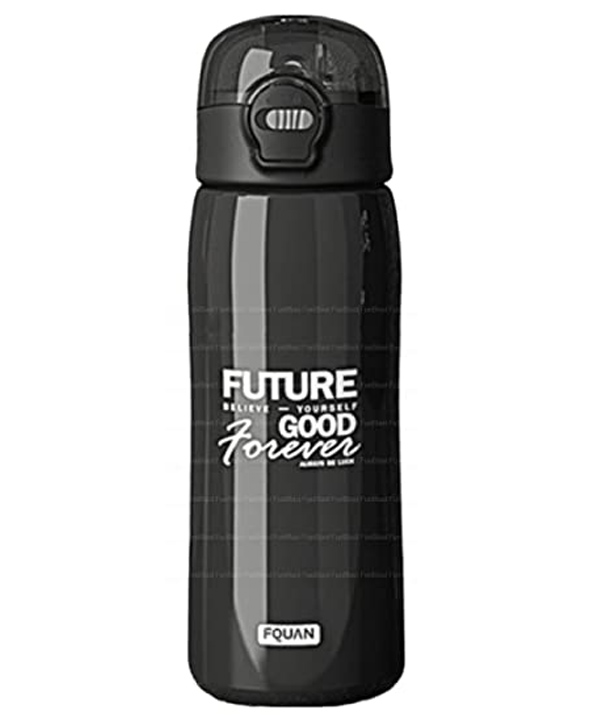FunBlast Insulated Water Bottle with Straw and Strap Black - 380 ml-picture-19