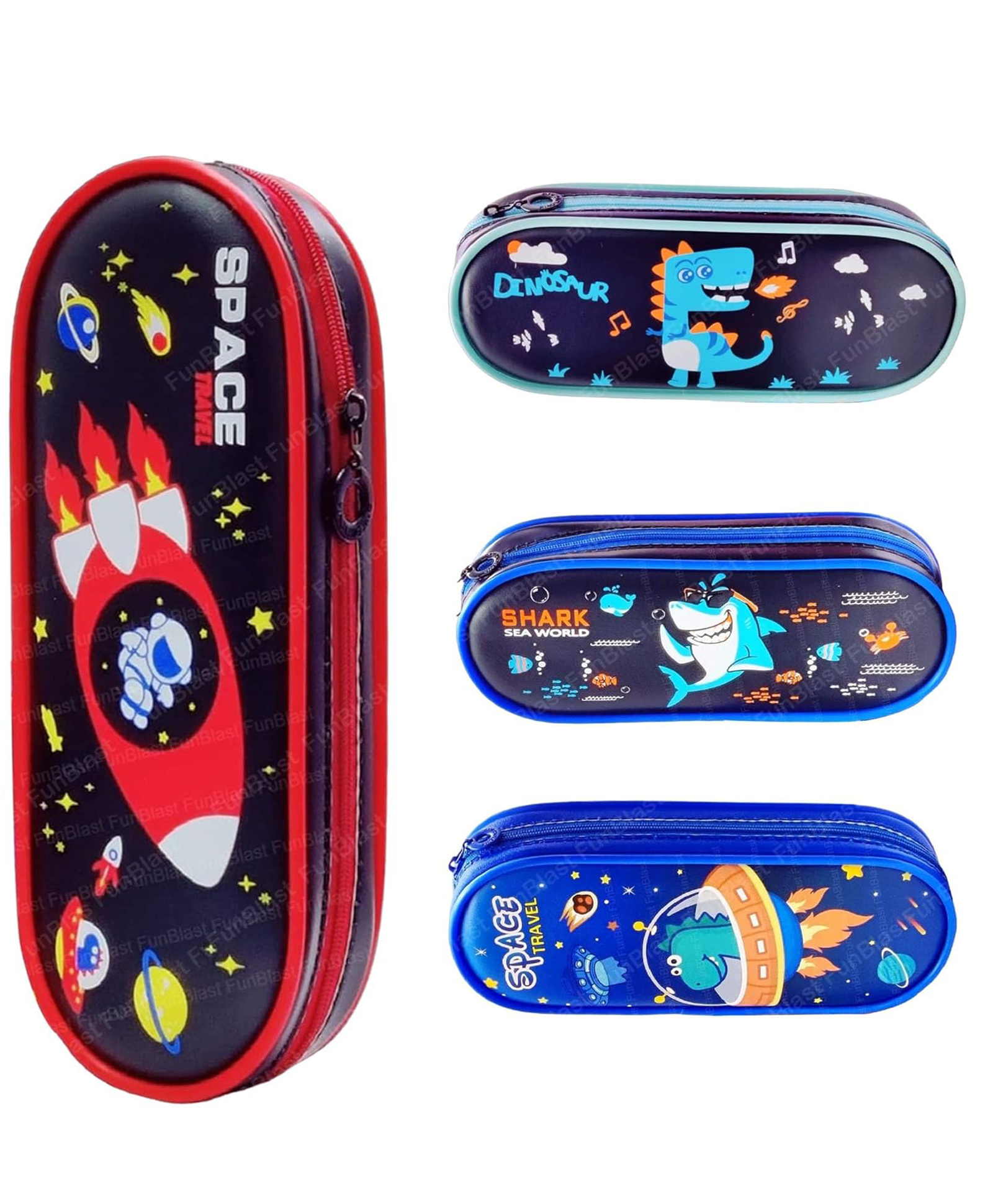 FunBlast Space themed Multi Purpose Pencil Pouch Rocket Theme - Red-image-11