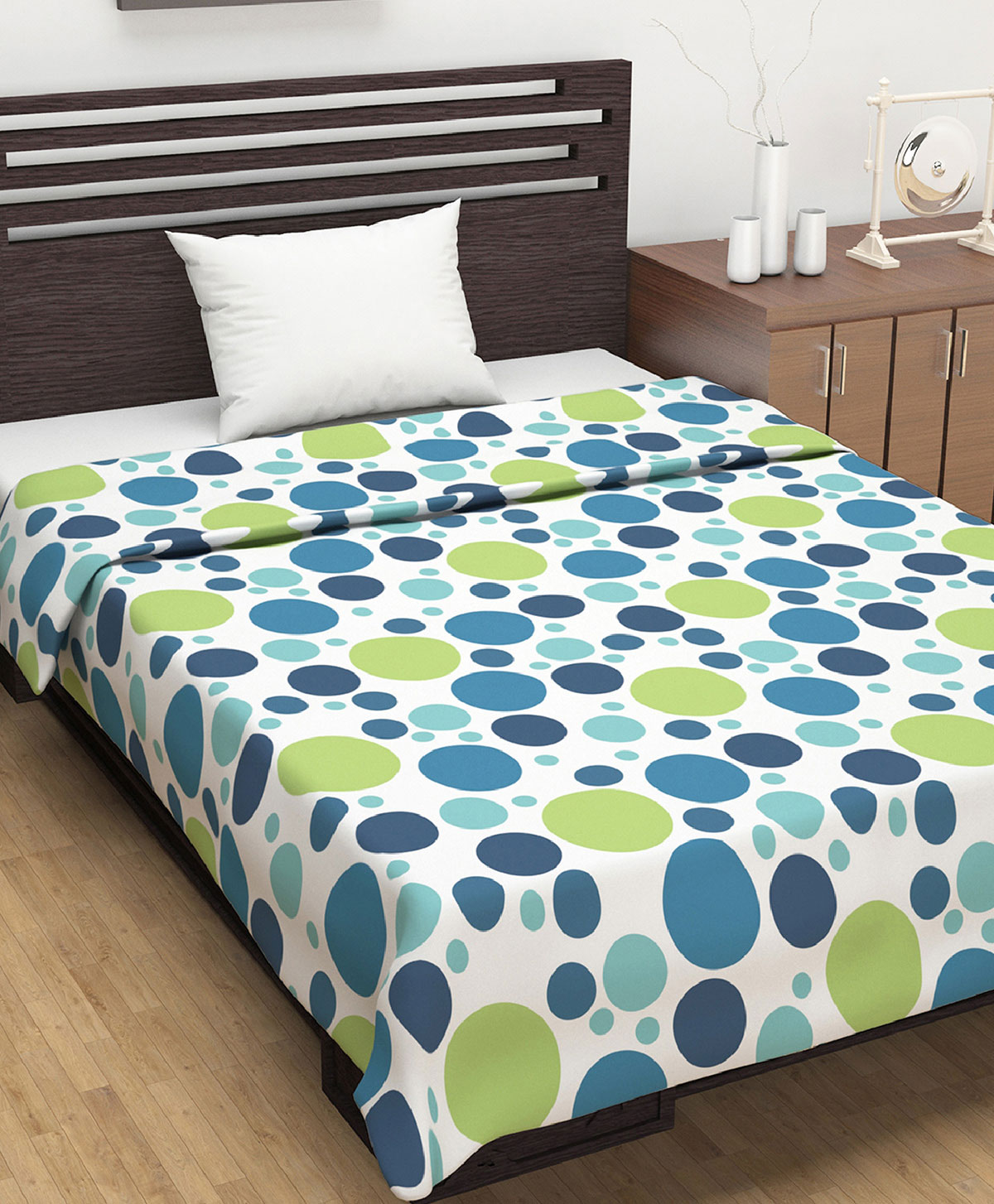 Divine Casa Cotton Printed Soft Lightweight Winter Blanket - Green-picture-16