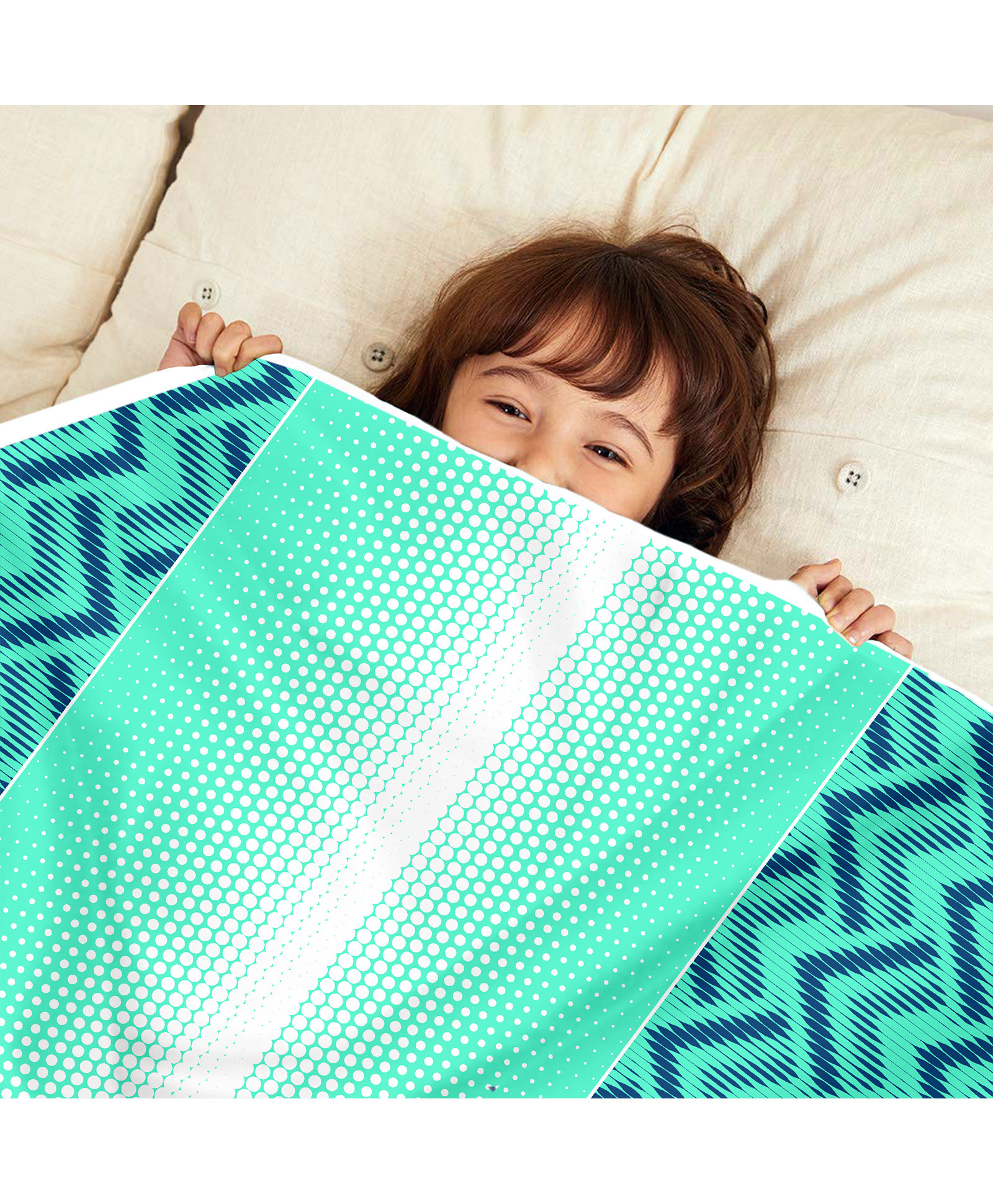 Divine Casa Microfiber Dohar Blanket For Toddler Upto 4 Years - Cyan & Blue-image-10