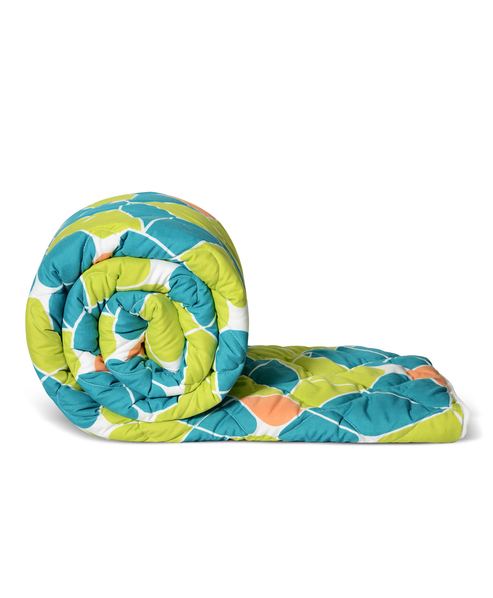 Divine Casa Microfibre All-Weather Reversible Single Bed Quilt Comforter Blanket - Green and Orange-picture-24
