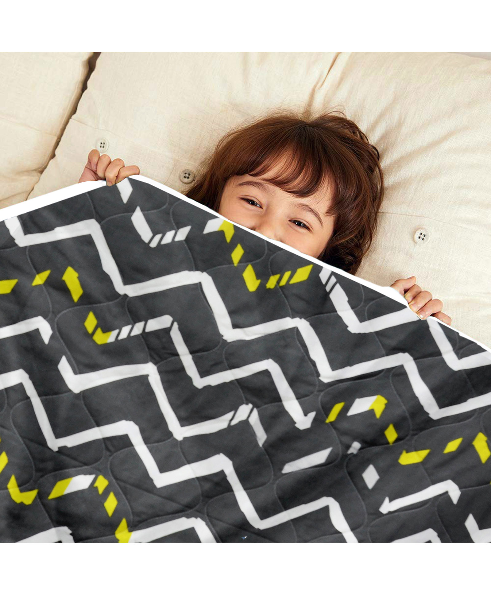 Divine Casa Microfiber Reversible Comforter Blanket For Toddler Upto 4 Years - Grey & White-image-20