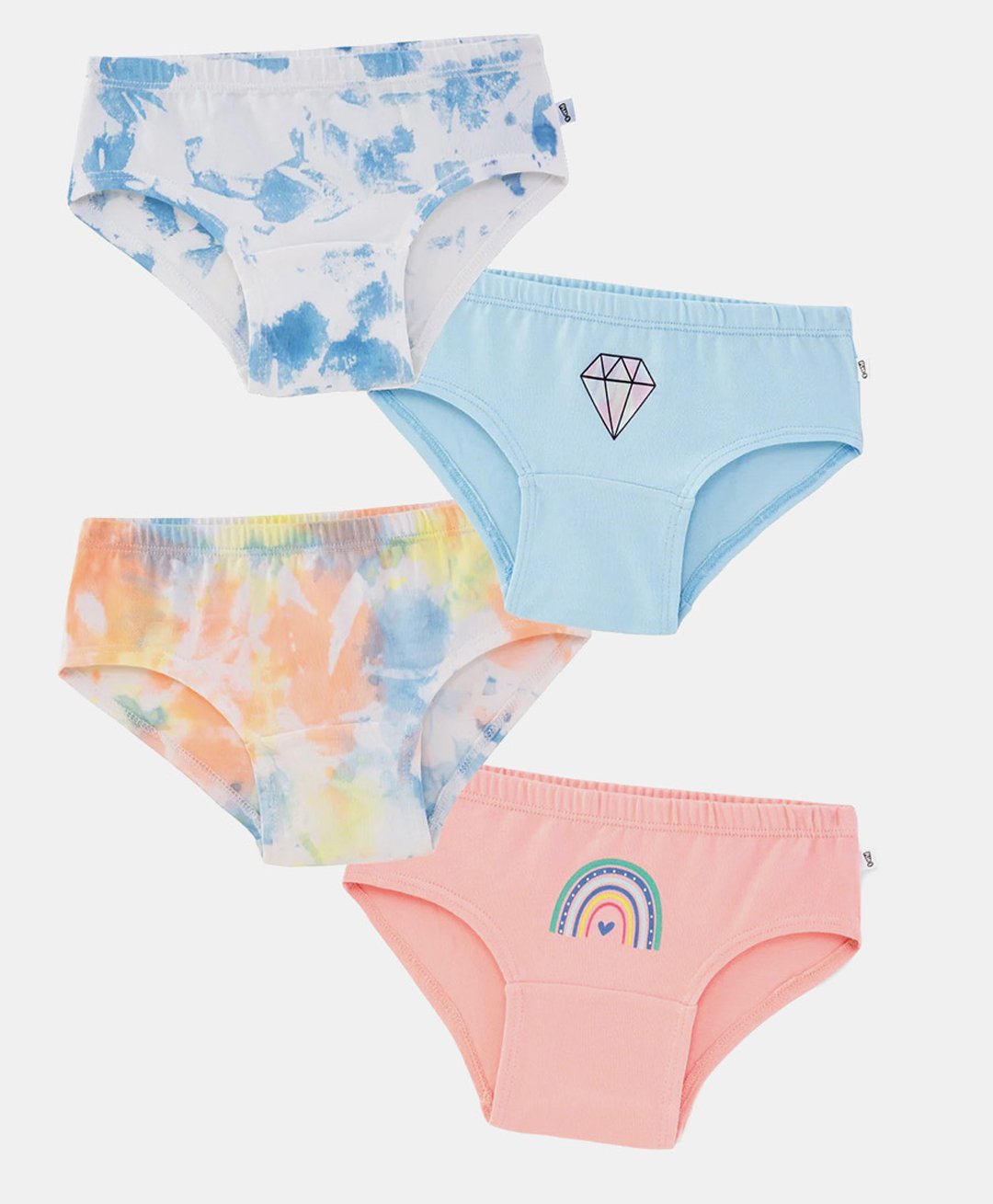 Plan B Pack Of 4 Striped Hipster Panties - Blue White Peach-image-3