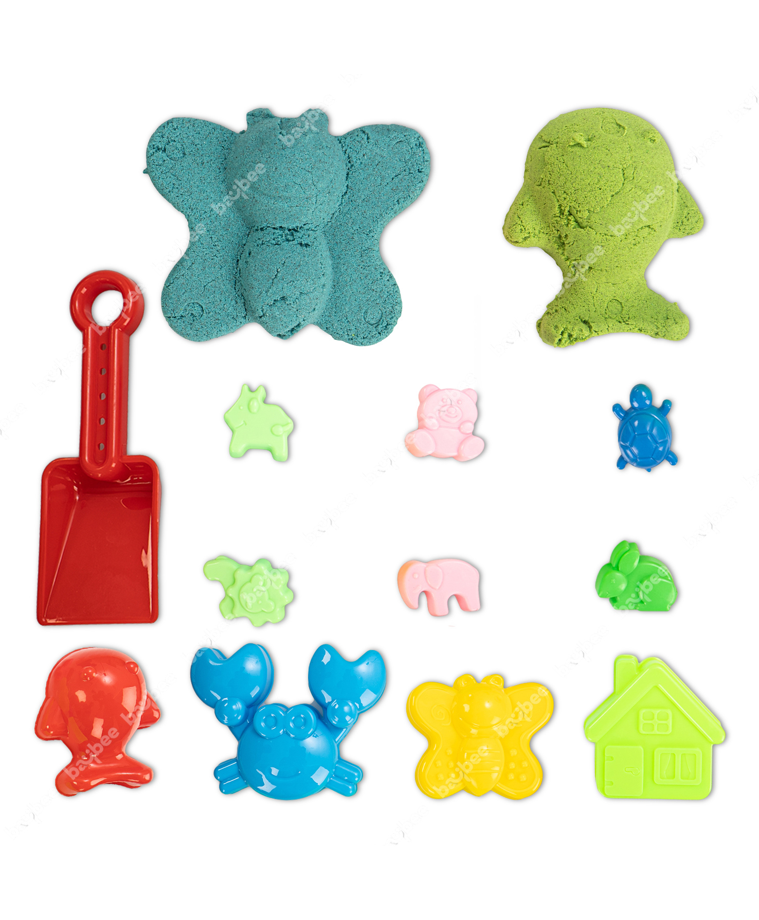 Baybee Natural Creative Kinetic Sand With 1 kg & 13 Fun Molds Magic Play Clay Dough Activity Toys Set - Multicolor-image-36