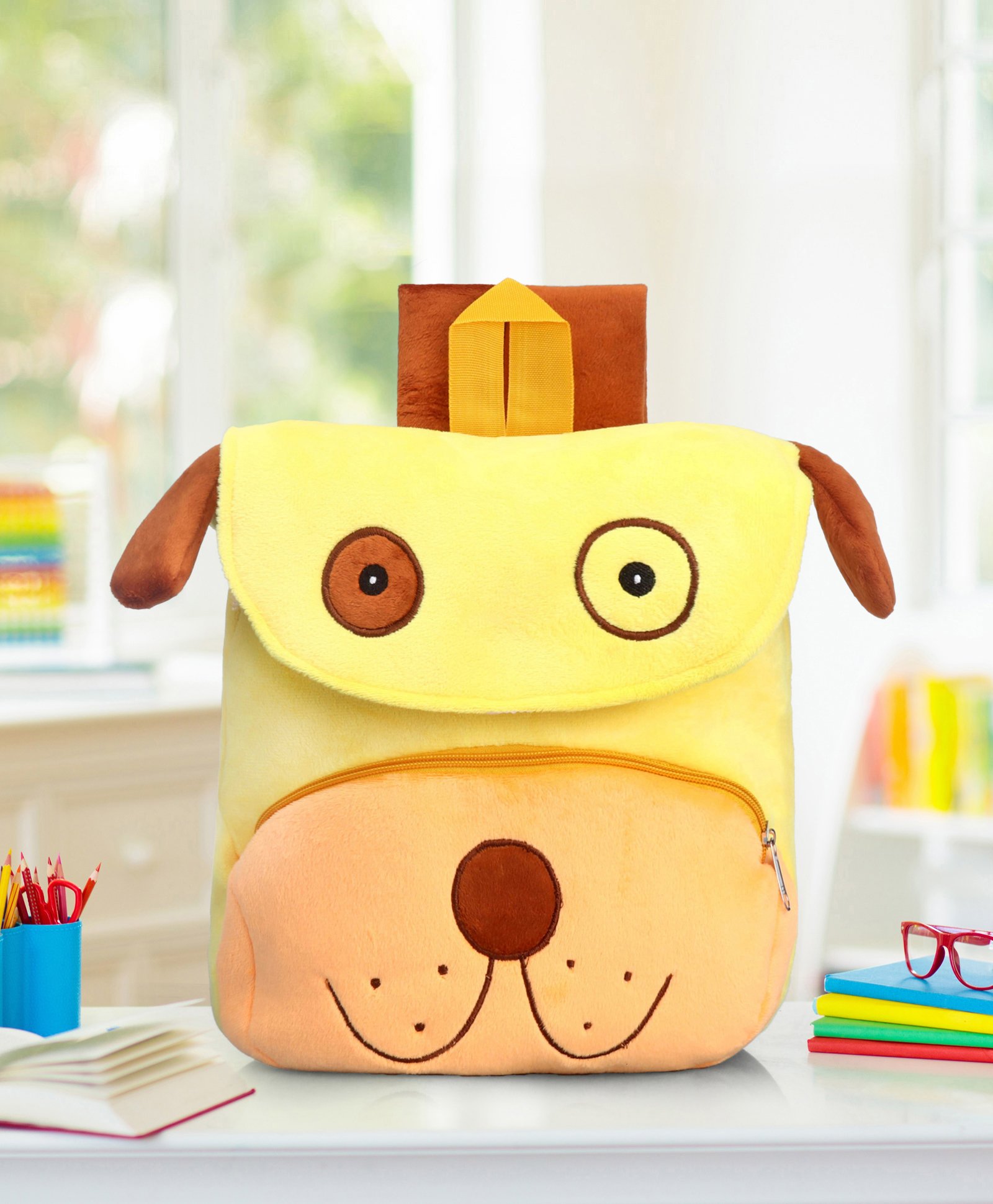 Babyhug Dog Faced Soft Toy Bag Yellow & Peach - 13 Inches-image-20