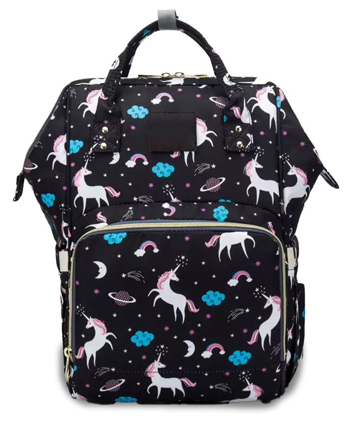 Chinmay Kids Large Capacity Mother Bag Diaper Backpack with Insulated Bottle Storage Diaper bag Black-picture-21