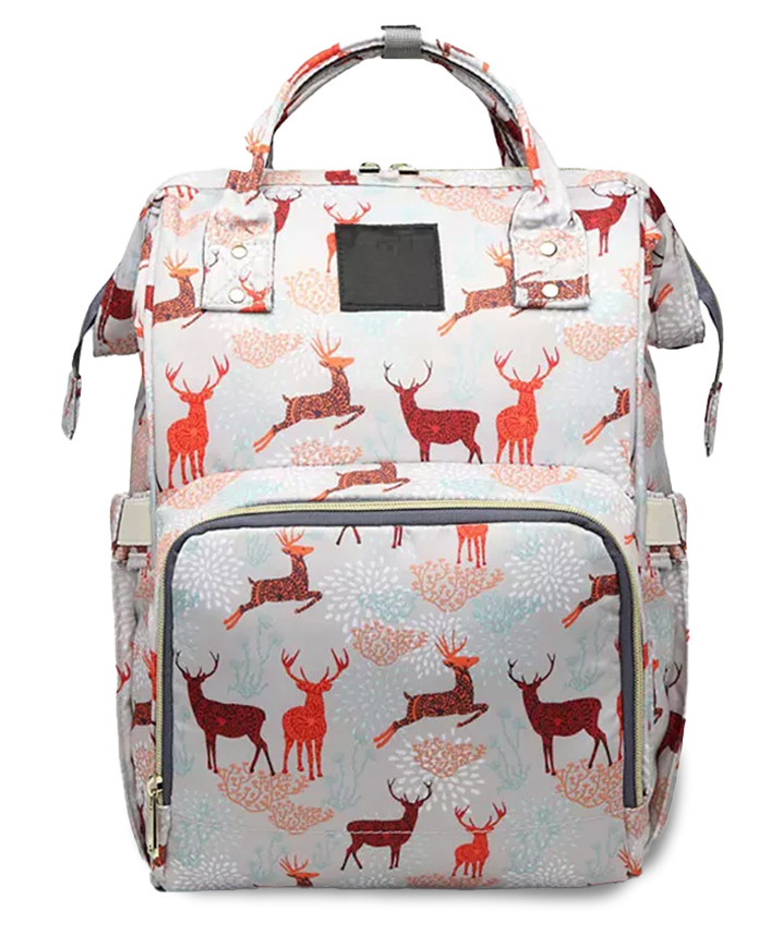 Chinmay Kids Large Capacity Unicorn Design Diaper Backpack with Insulated Bottle Storage -  Grey-image-39