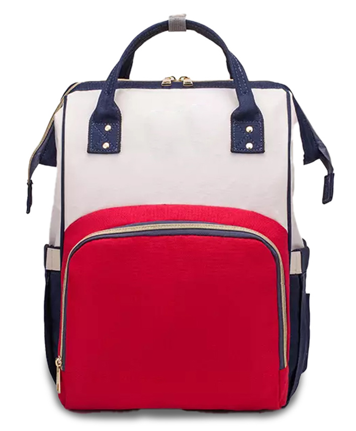 Chinmay Kids Large Capacity Diaper Backpack with Insulated Bottle Storage -  Red & White-image-2