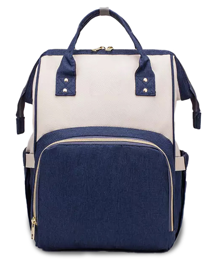 Chinmay Kids Large Capacity Diaper Backpack with Insulated Bottle Storage - Blue & White-image-8