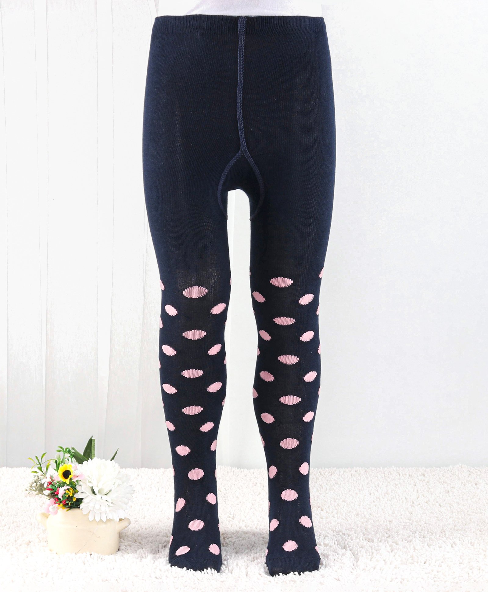cute walk by babyhug Cutewalk by Babyhug Anti Bacterial Footed Tights Spot Design - Navy Blue-picture-15