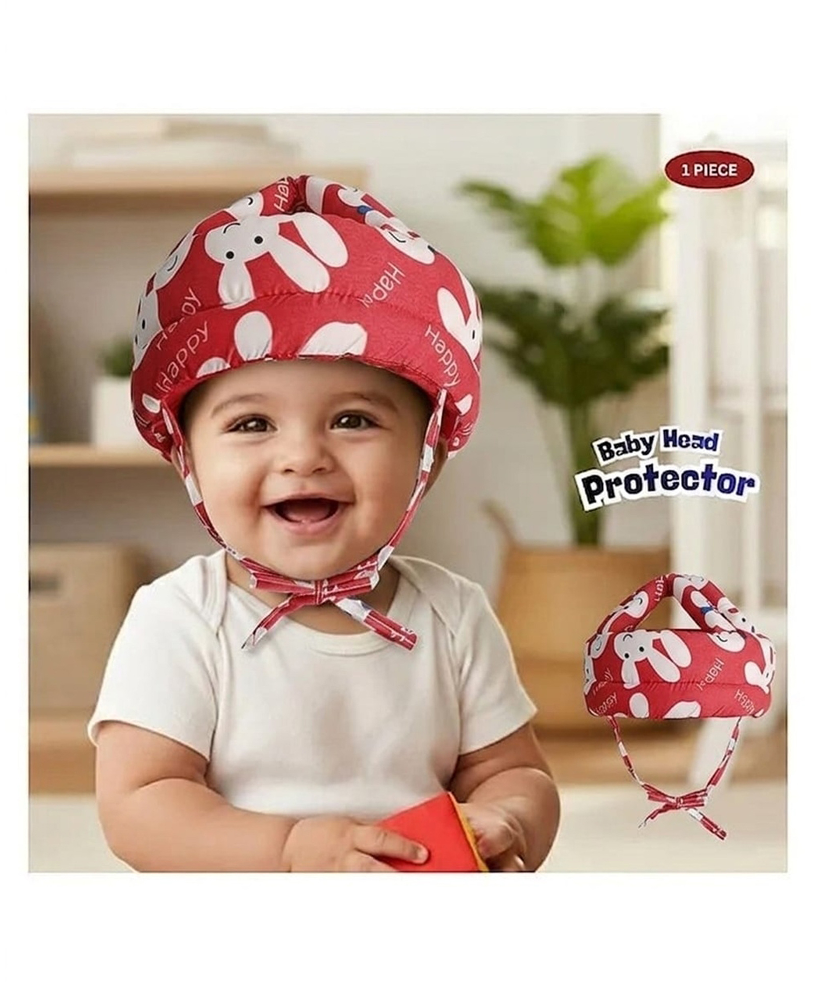Boxot Impex Adjustable Cushioned Baby Safety Helmet-Red-image-7