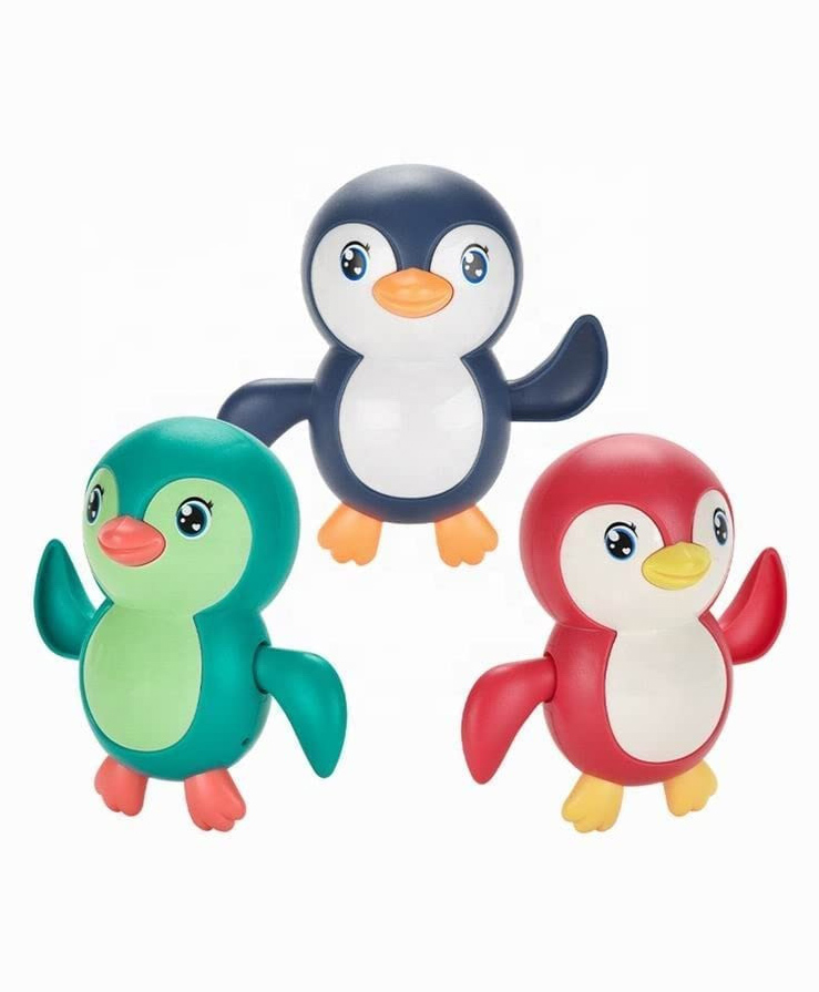 Negocio Wind Up Swimming Penguin Bath Toy Toddlers Swimming Floating Playing Toy in Bathroom Beach Pool Colorful Water Toys Pack of 3 - Multicolour-picture-24