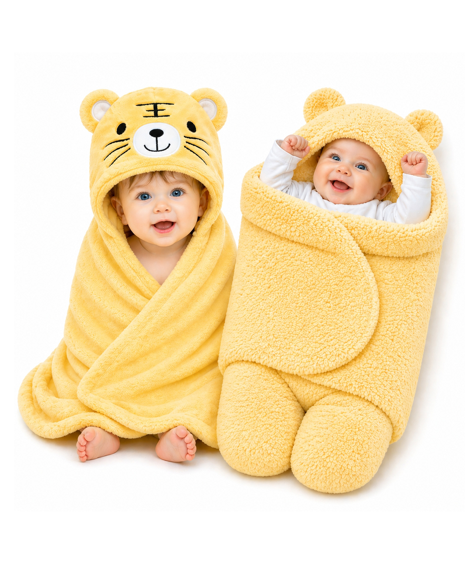 Brandonn Combo of Flannel Hooded Wearable Blanket Unicorn Patch And Hoodie Wrapper Pack of 2 - Yellow-picture-24