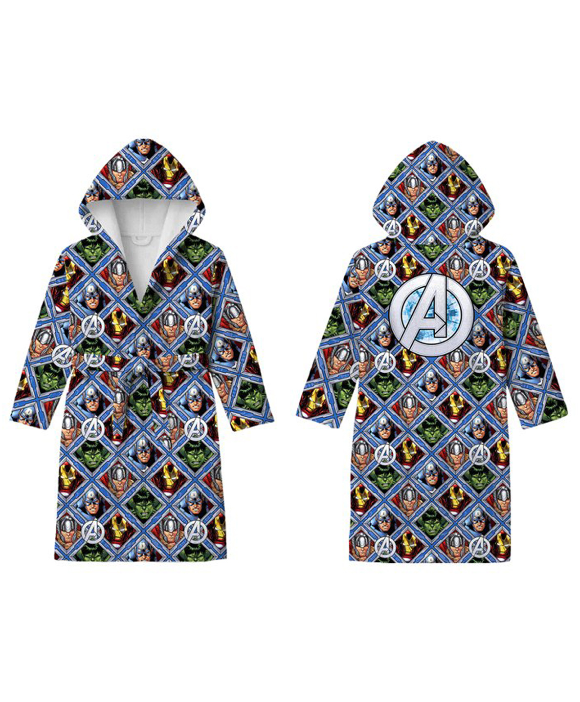 Sassoon Avenger Printed Cotton Bathrobe - Blue-picture-30