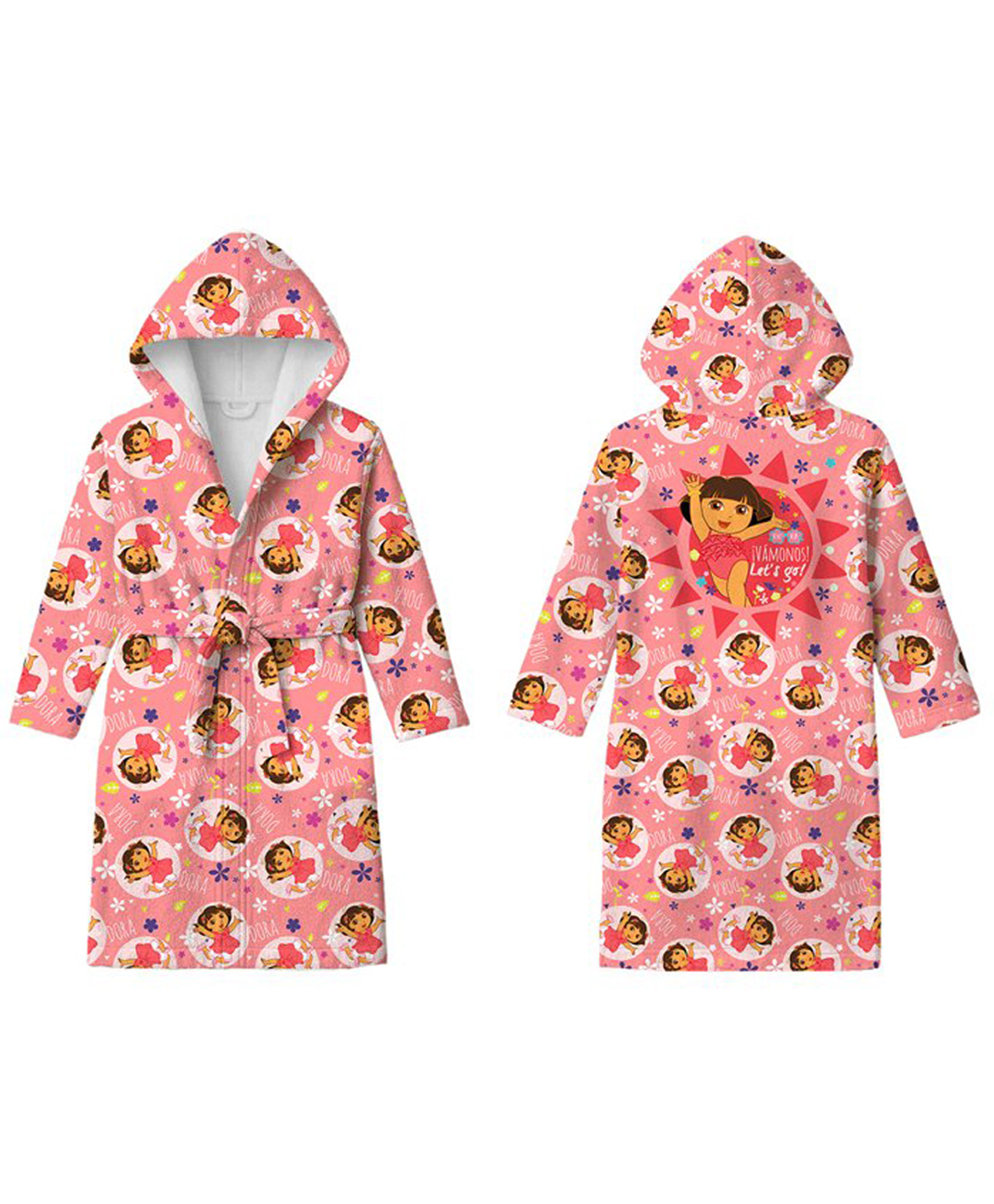 Sassoon Dora Printed Cotton Bathrobe - Peach-image-31