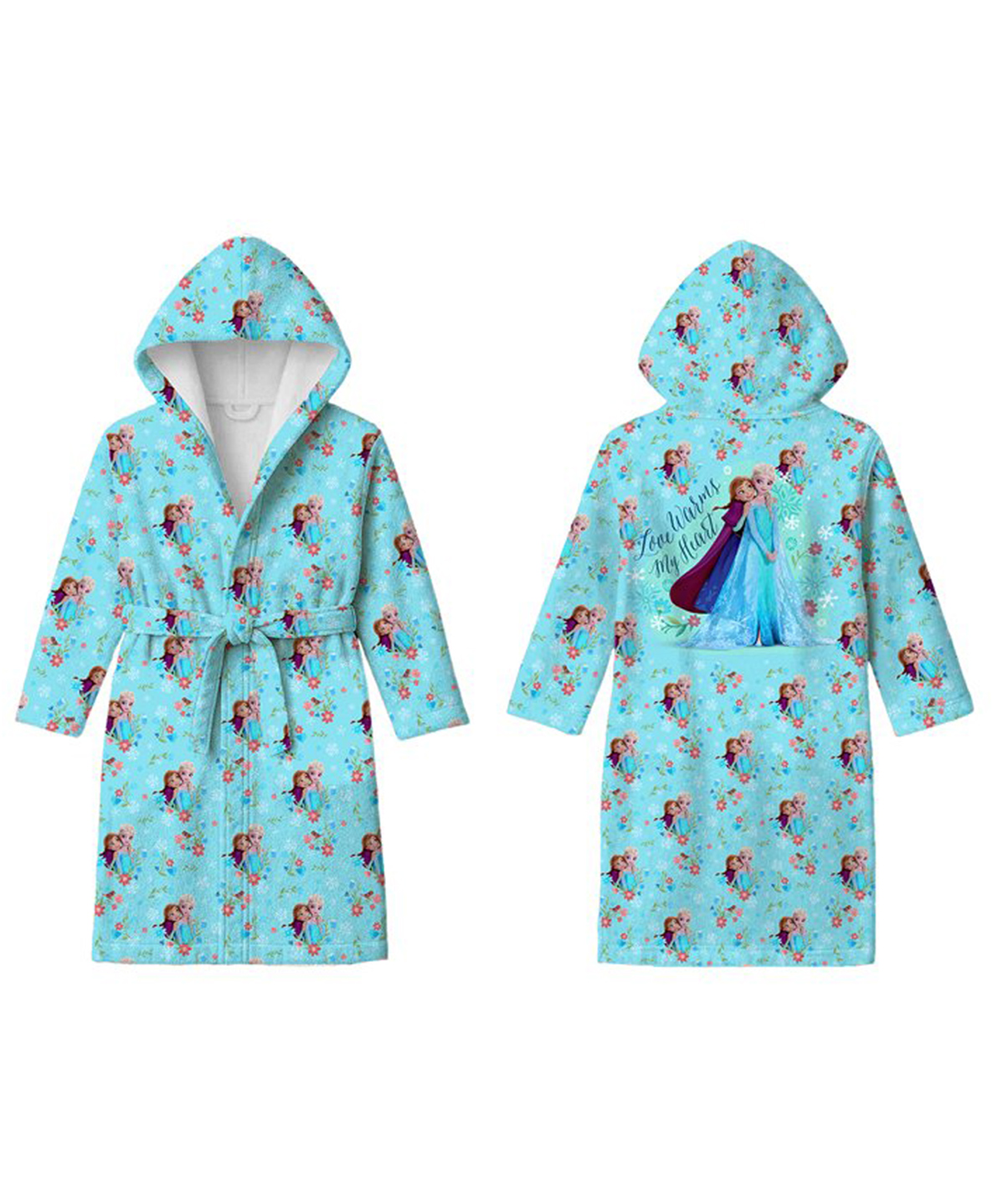 Sassoon Frozen Printed Cotton Bathrobe - Pink-image-9