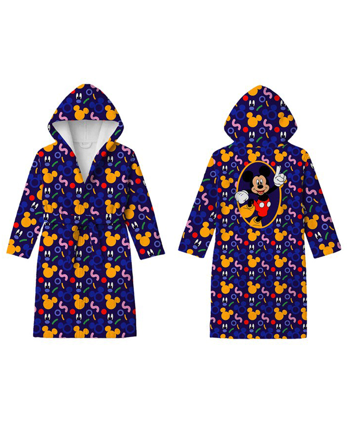 disney by sassoon Sassoon Mickey Mouse Printed Cotton Bathrobe - Blue-picture-12
