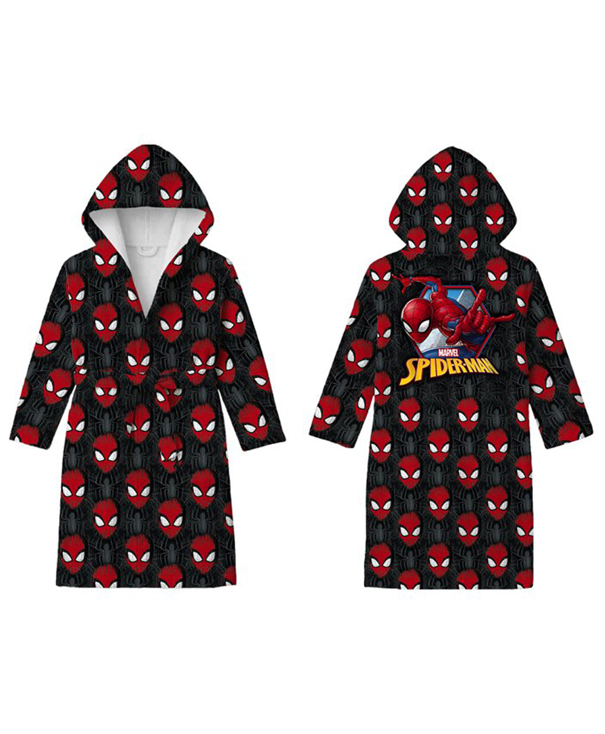 Sassoon Spiderman Printed Cotton Bathrobe - Maroon-picture-8