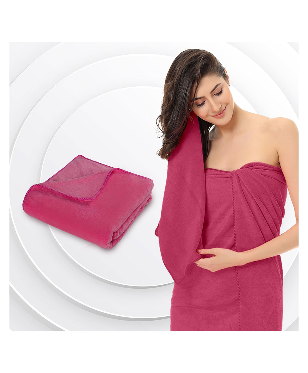 Sassoon Caldezonia 450 GSM Microfiber Bath Towel - Pink-image-8