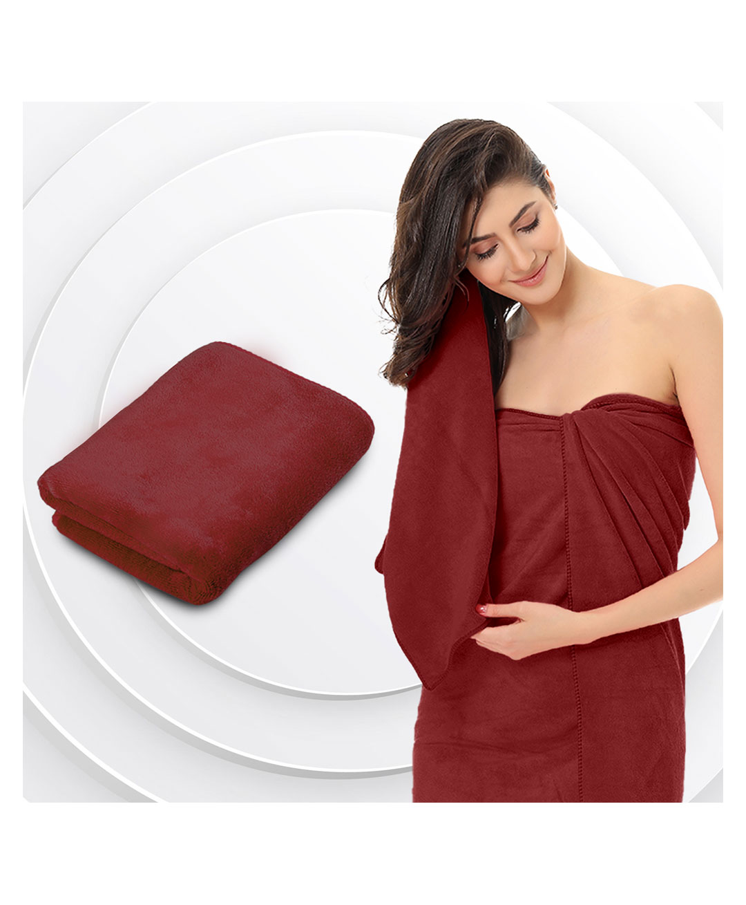 Sassoon Caldezonia 450 GSM Microfiber Bath Towel - Maroon-image-31