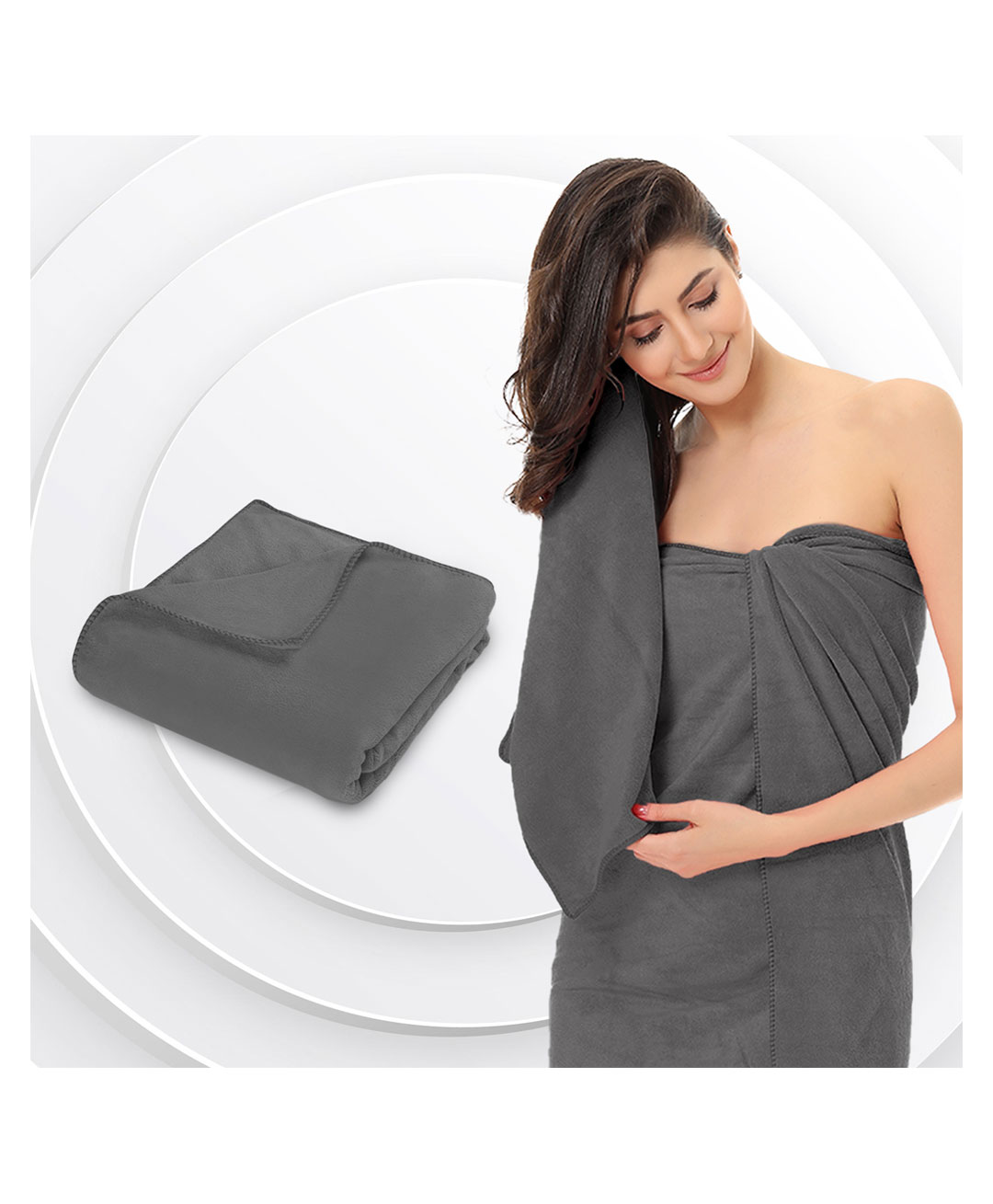 Sassoon Caldezonia 450 GSM Microfiber Bath Towel - Grey-image-27