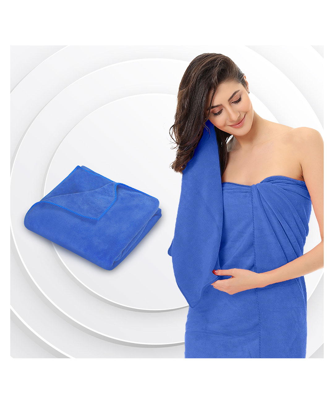 Sassoon Caldezonia 450 GSM Microfiber Bath Towel - Blue-image-30