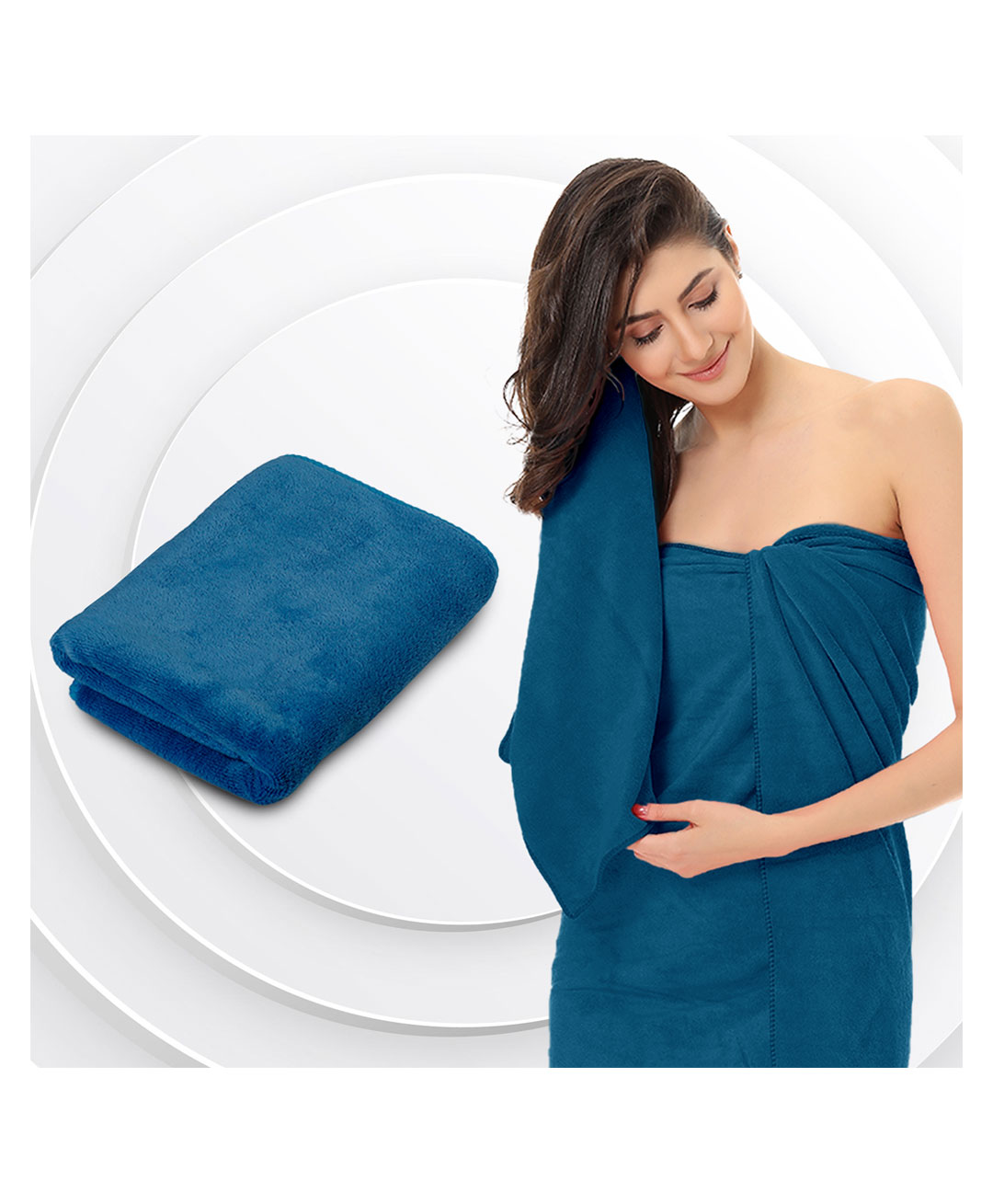 Sassoon Caldezonia 450 GSM Microfiber Bath Towel - Blue-image-18