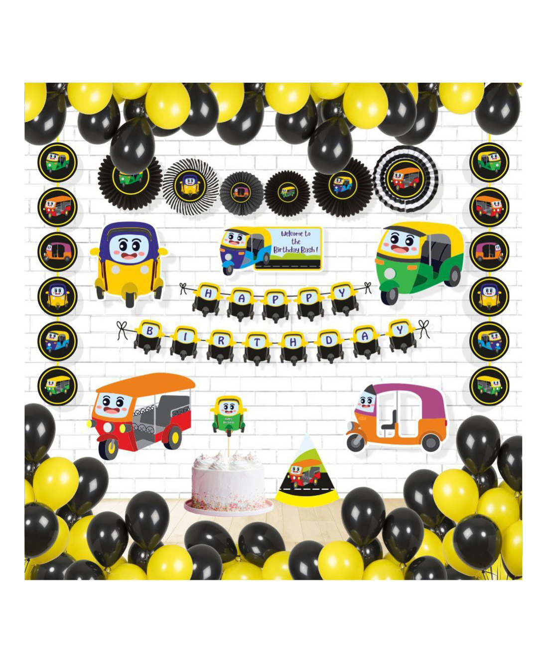 Untumble Auto Theme Paperfan Kit Multicolour - Pack of 51-image-39