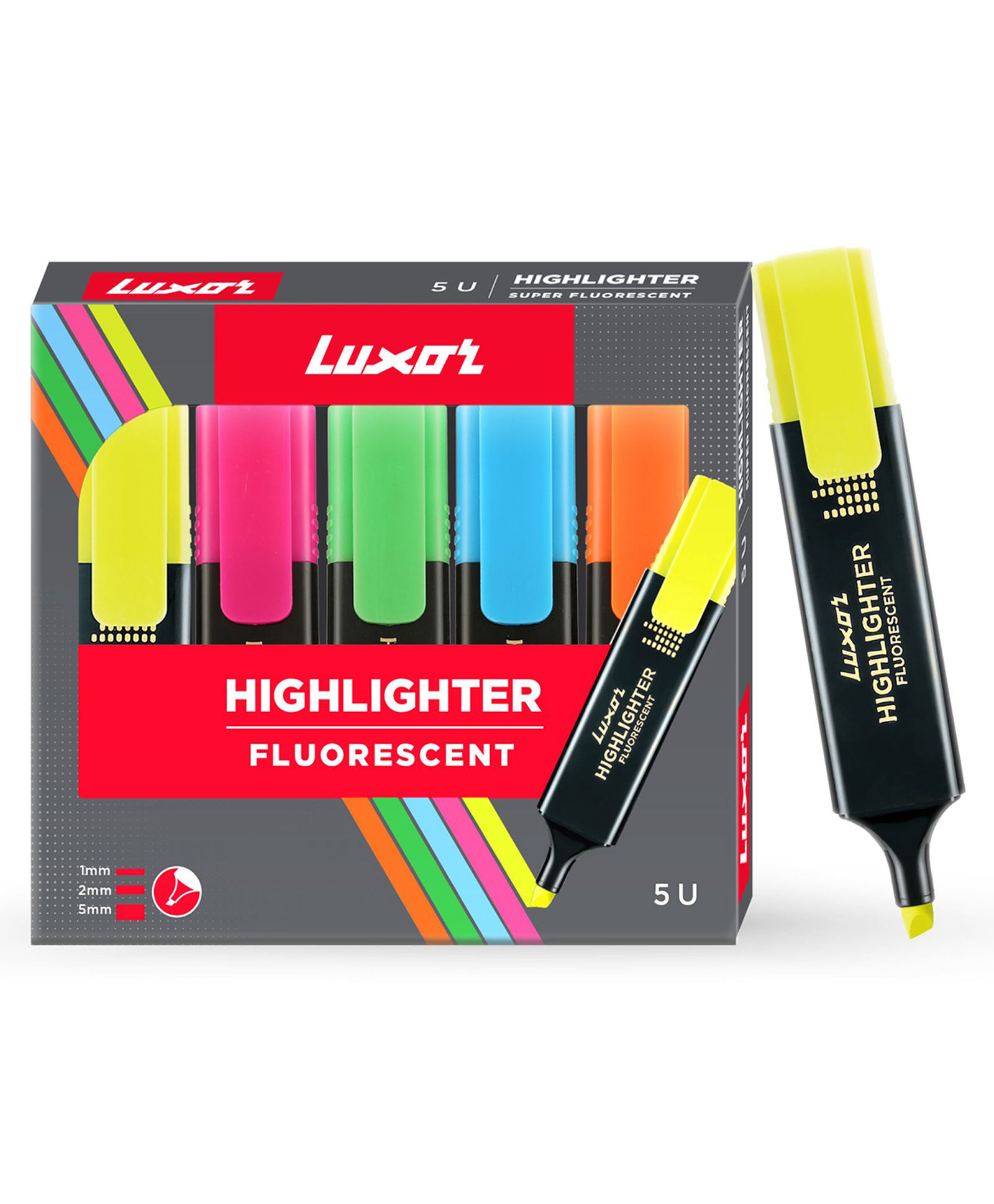 Luxor Highlighters Set Of 5 (Color May Vary)-picture-4