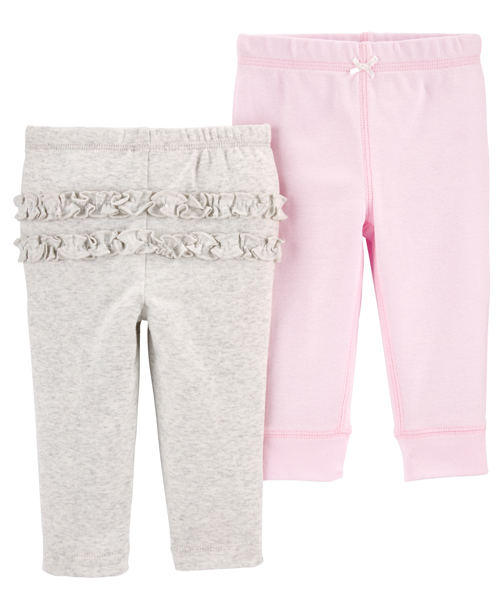 Carter's Baby 2-Pack Cotton Pants - Pink & Grey-image-6