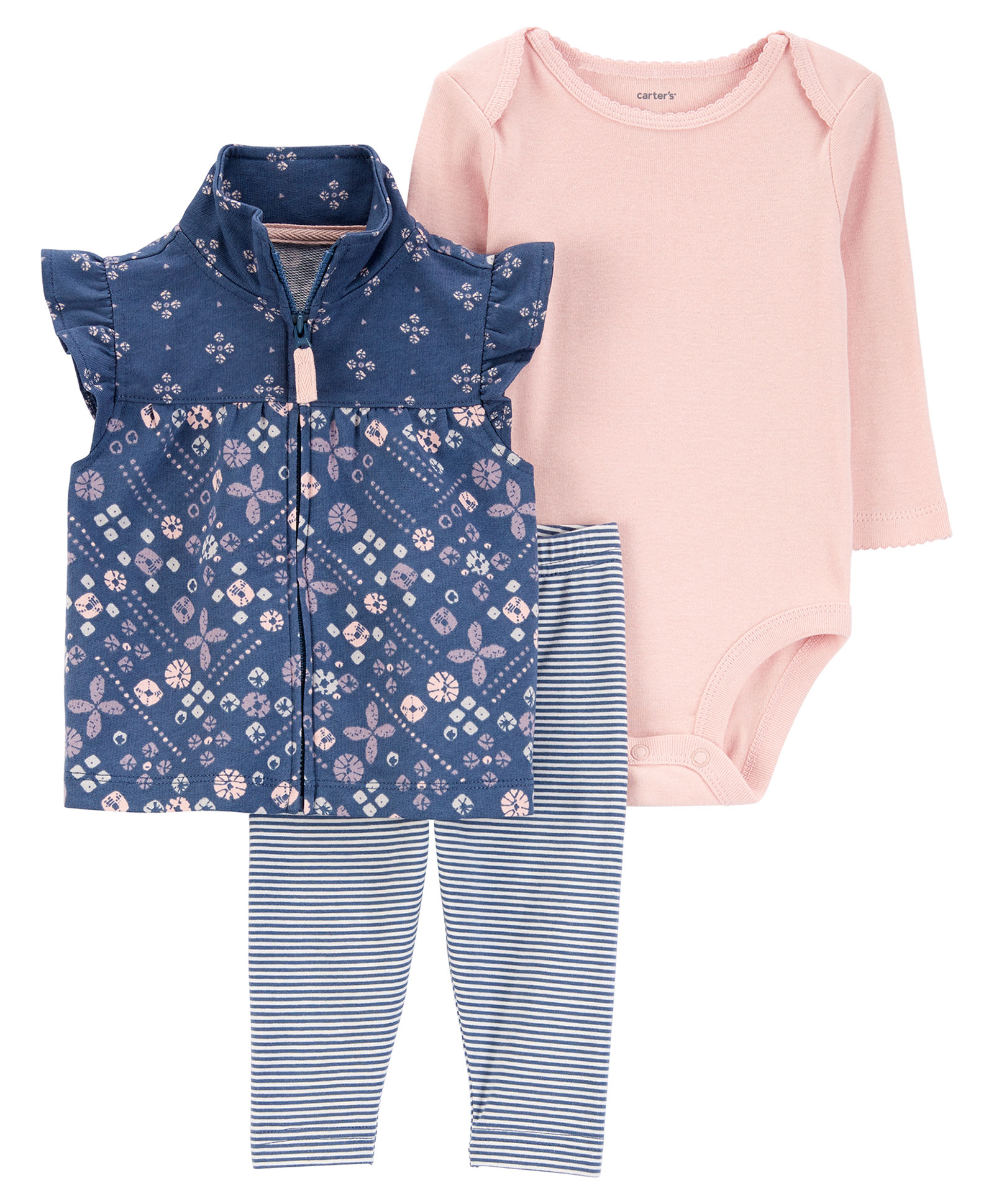 Carter's 3-pack Leggings Bodysuit & Vest - Blue-image-2