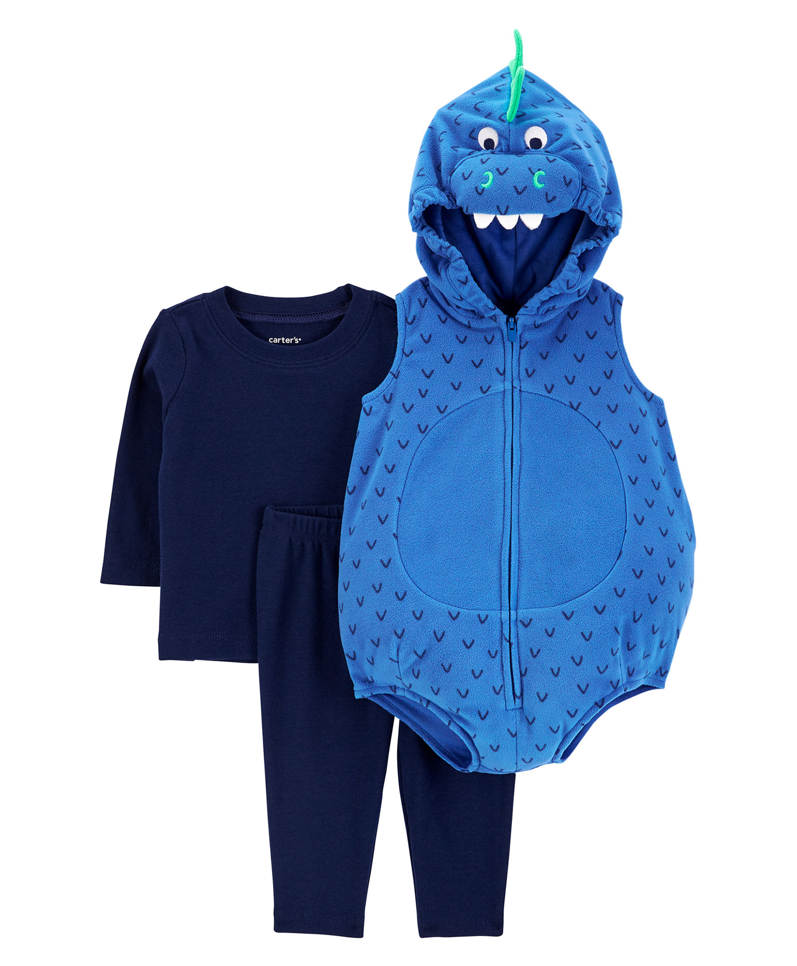Carters Dinosaur Costume with 100% Cotton T-Shirt & Pant - Blue-image-6