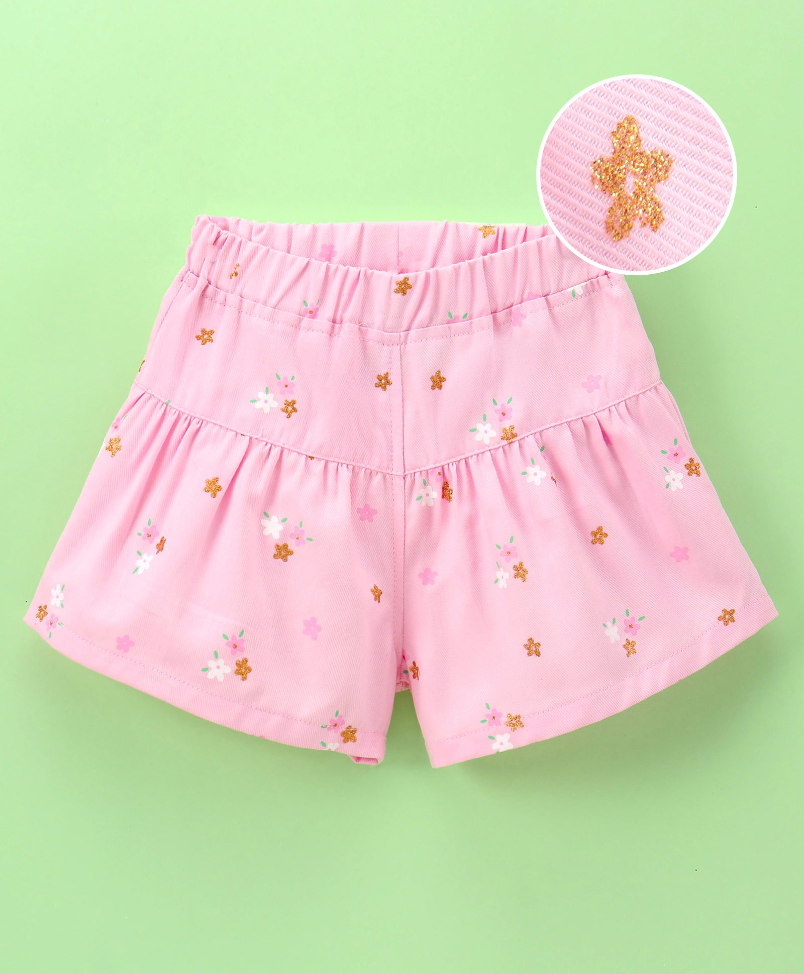 Little Kangaroos Mid Thigh Length Shorts Floral Print - Pink-picture-11