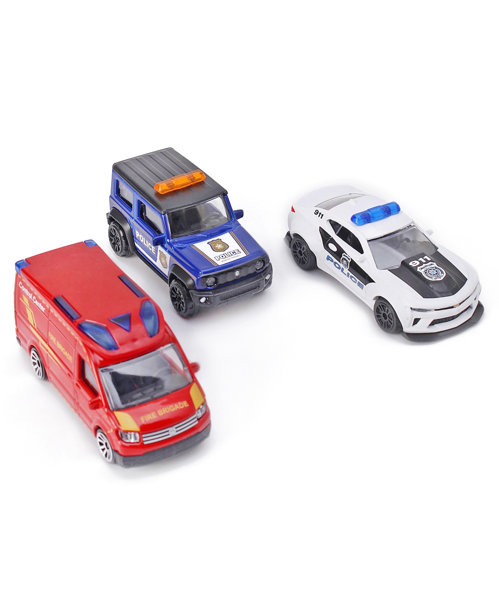 MajoretteS O S Die Cast Free Wheel Toy Vehicles Pack Of 3 - Red Blue & White-image-14