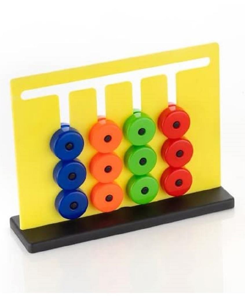 Enorme Montessori Slide Puzzle Hand Eye Coordination Early Development Brain Activity Game - Yellow-image-2
