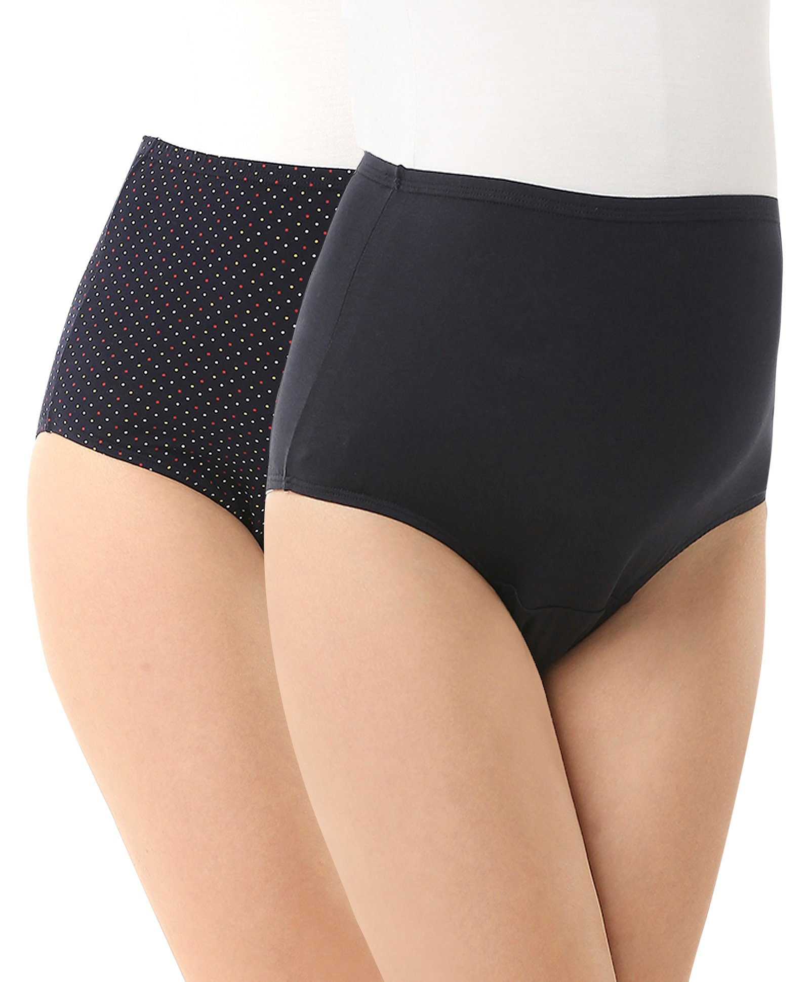 Bella Mama Cotton Elastane High Coverage Dot Print Panty Set Pack Of 2 (Colour May Vary)-image-30