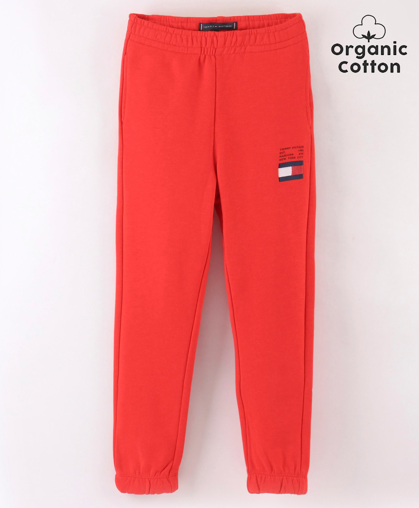 Tommy Hilfiger Organic Cotton Full Length Solid Color Track Pant - Red-picture-17