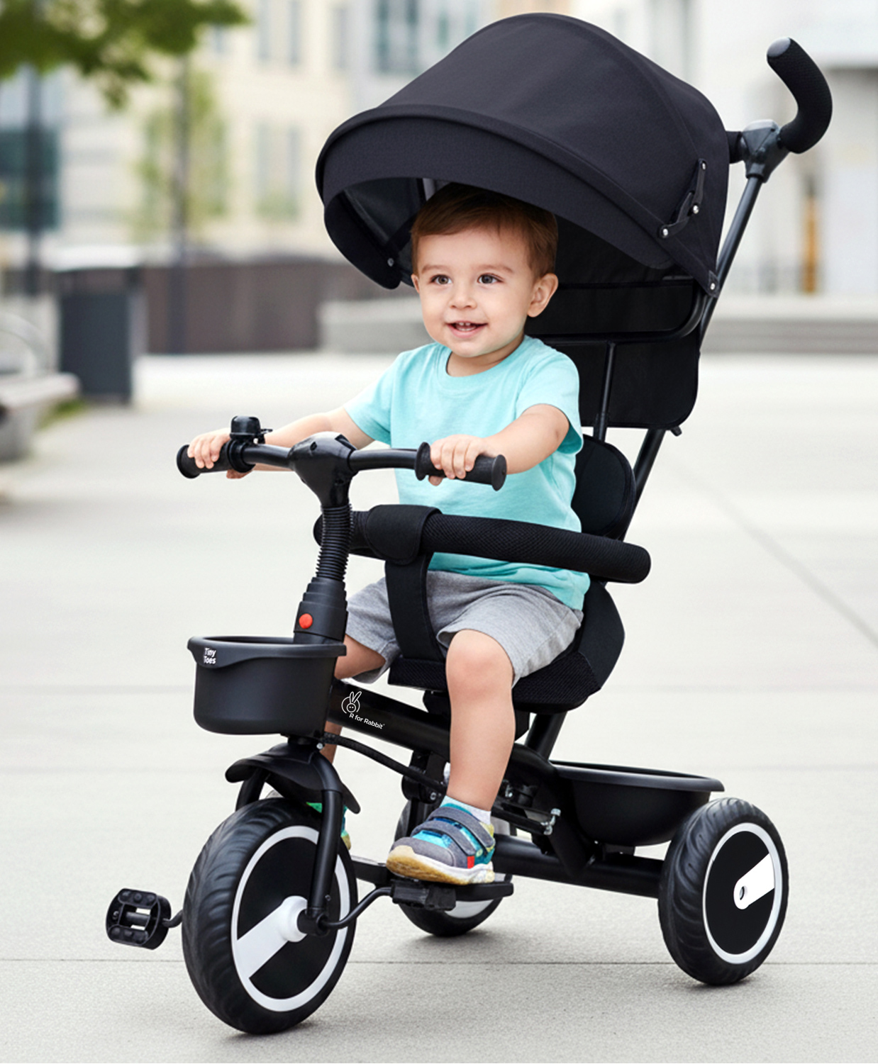 R for Rabbit Tiny Toes T30 Ace 3 in 1 Tricycle - Black