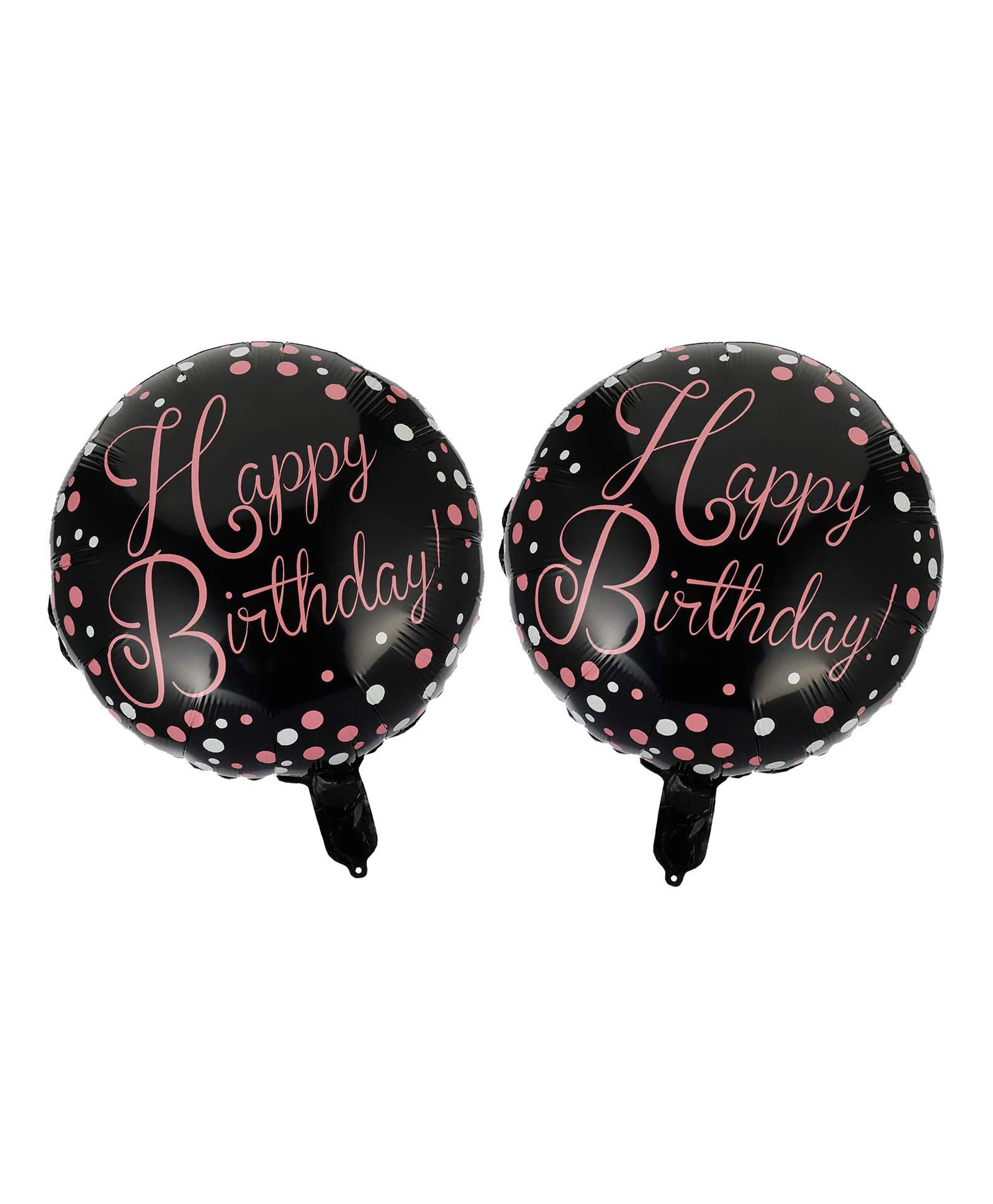 AMFIN (Pack of 2) 18 Inch Happy Birthday Cup Cake Print Round Foil Balloon Happy Birthday Balloons - Black-image-19