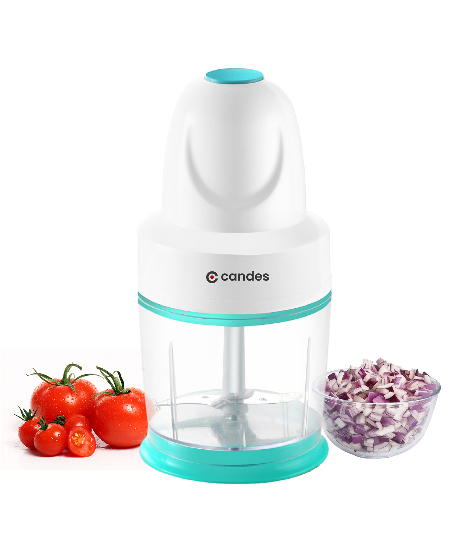 Candes 250 Watt Electric Chopper with Double Blade - White & Blue-picture-23